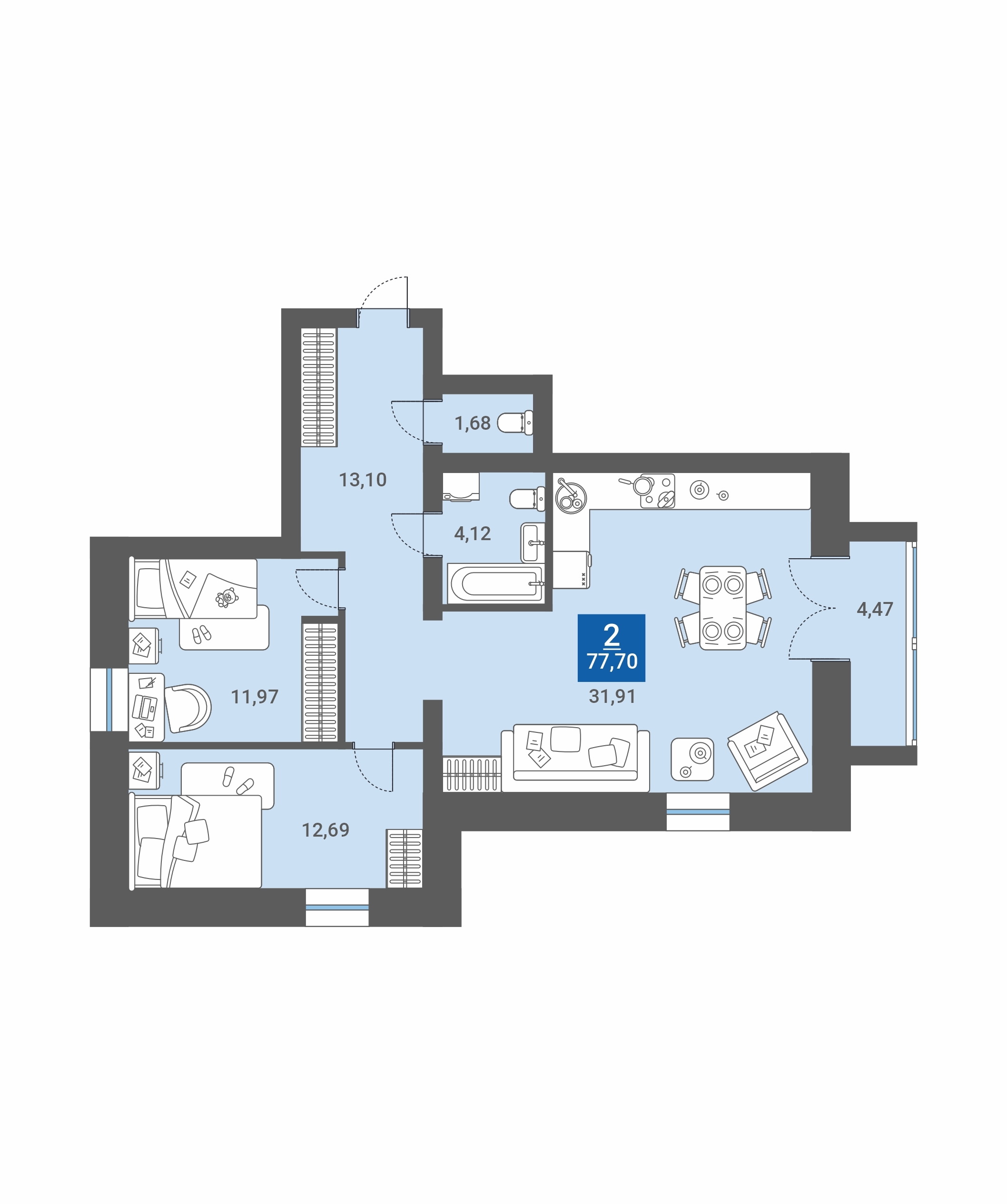 планировка квартиры 78 м2